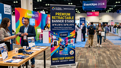 36 inch Premium Retractable Banner Stand