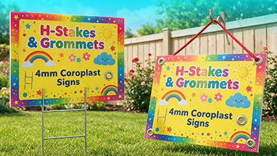H-Stakes and Grommets Coroplast Sign