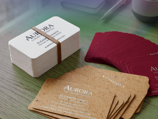 Suede Business Cards