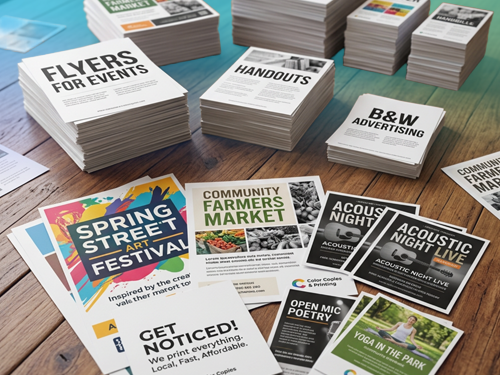 Flyers Color B&W Multiple Sizes