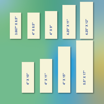 Half Fold Sizes